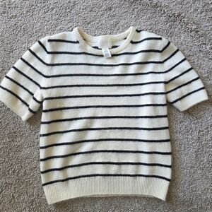 H&M Cream and Black Striped Kids Shirt